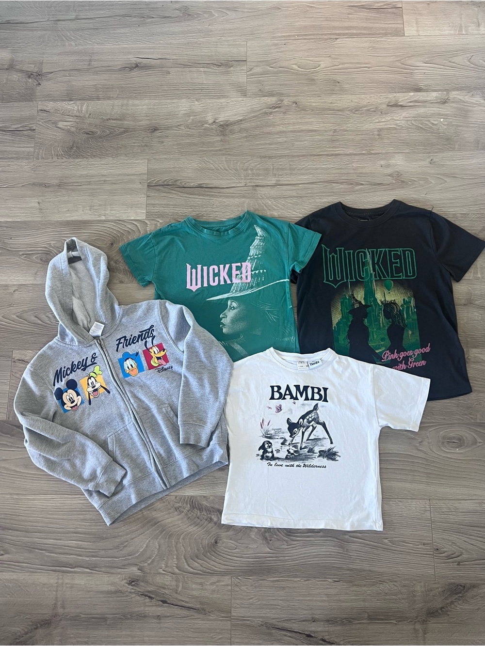Disney/universal Bundle - wicked/bambi/mickey & friends size small/medium girls